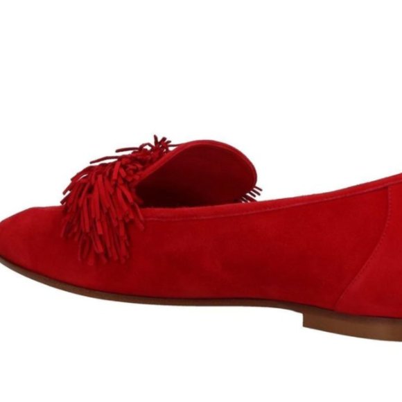 aquazzura shoes red flats fringe - Picture 2 of 4